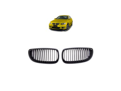 Přední maska, ledvinky BMW 3 (E92) Coupe (E93) Convertible Pre-Facelift 2005-2010 Single Line, matná černá
