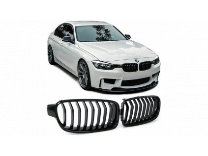 Přední maska, ledvinky BMW 3 (F30) Sedan (F31) Touring 2011-2019 Single Line, leská černá