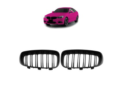 Přední maska, ledvinky BMW 3 (F34) Gran Turismo 2013-2020 dvě linky, lesklá černá