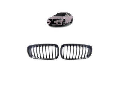 Přední maska, ledvinky BMW 3 (F34) Gran Turismo 2013-2020 Single Line, matná černá