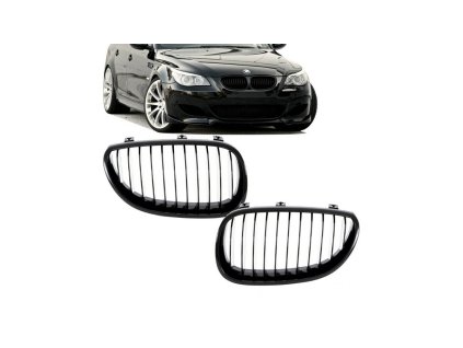Přední maska, ledvinky BMW 5 (E60) Sedan (E61) Touring 2003-2010 Single Line, matná černá