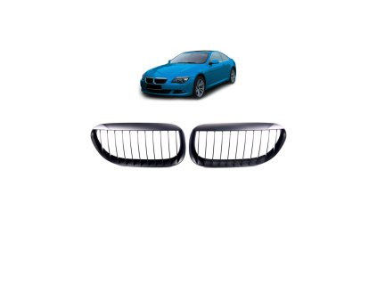Přední maska, ledvinky BMW 6 (E63) Coupe (E64) Convertible 2003-2010 Single Line, matná černá