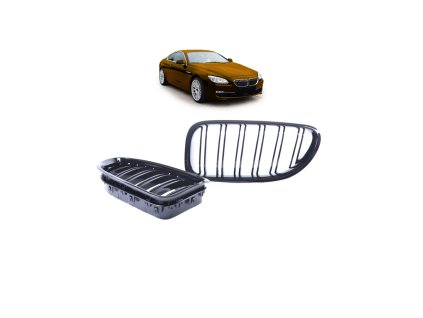 Přední maska, ledvinky BMW 6 (F13) Coupe (F12) Convertible (F06) Gran Coupe 2011-2018 dvě linky, lesklá černá