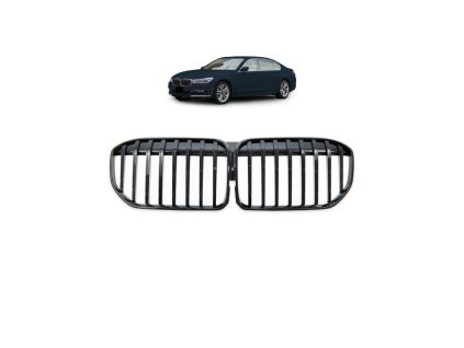Přední maska, ledvinky BMW 7 (G11, G12) Facelift 2019- Single Line, leská černá