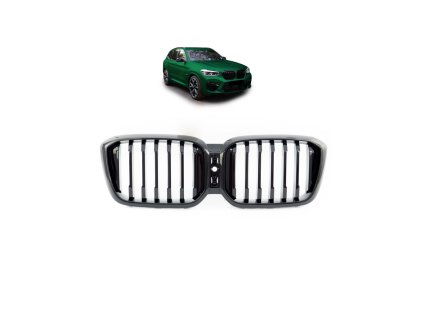 Přední maska, ledvinky BMW X3 (G01, F97) X4 (G02, F98) Facelift 2021- Single Line, leská černá