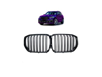 Přední maska, ledvinky BMW X5 (G05, F95) Pre-Facelift 2018- dvě linky, lesklá černá