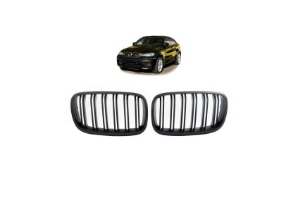 Přední maska, ledvinky BMW X6 (E71, E72) X5 (E70) 2007-2013 Dual Line, matná černá