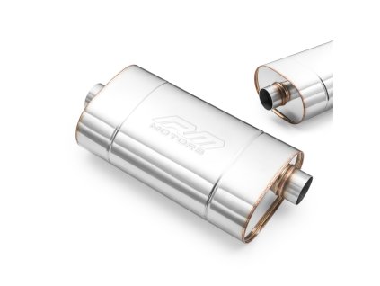 Universal E002 elliptical silencer (Délka 250 mm, Ražba Ne, Vstupní průměr 50 mm)