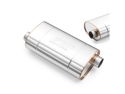 Universal E003 elliptical silencer (Délka 250 mm, Ražba Ne, Vstupní průměr 50 mm)