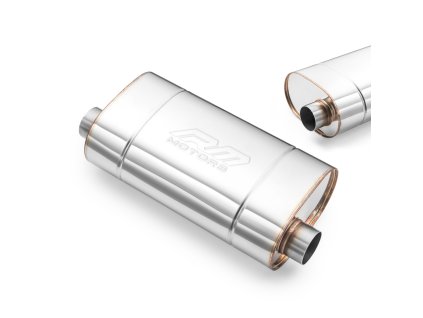 Universal E007 elliptical silencer (Délka 250 mm, Ražba Ne, Vstupní průměr 50 mm)