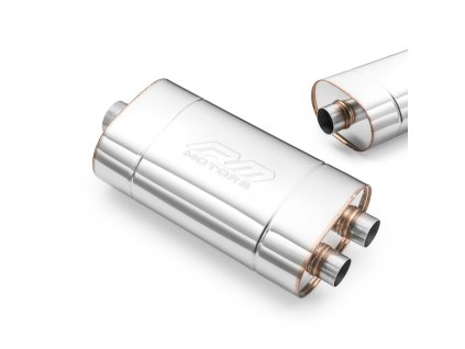 Universal E004 elliptical silencer (Délka 300 mm, Ražba Ne, Vstupní průměr 50 mm)