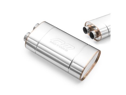 Universal E010 elliptical silencer (Délka 300 mm, Ražba Ne, Vstupní průměr 50 mm)