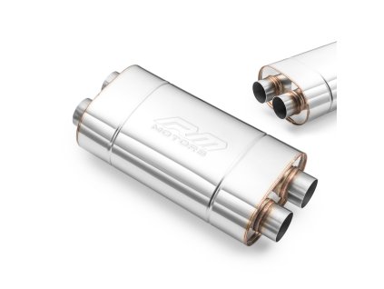 Universal E006 elliptical silencer (Délka 250 mm, Ražba Ne, Vstupní průměr 50 mm)