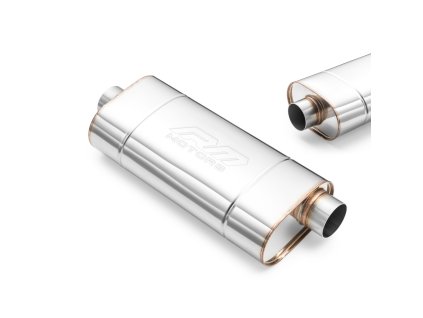 Elliptical muffler EM002 (Délka 250 mm, Ražba Ne, Vstupní průměr 50 mm)