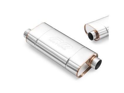 Elliptical muffler EM003 (Délka 250 mm, Ražba Ne, Vstupní průměr 50 mm)