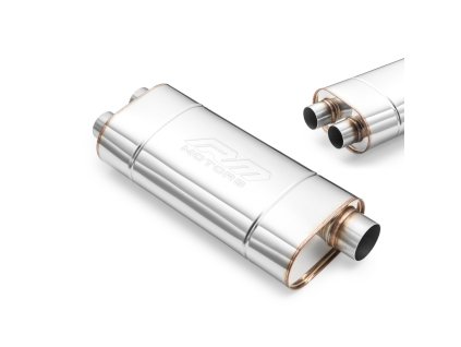 Elliptical muffler EM005 (Délka 300 mm, Ražba Ne, Vstupní průměr 60 mm)