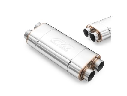 Elliptical muffler EM006 (Délka 300 mm, Ražba Ne, Vstupní průměr 50 mm)