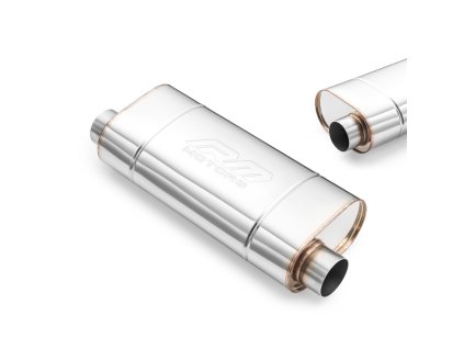 Elliptical muffler EM007 (Délka 250 mm, Ražba Ne, Vstupní průměr 50 mm)