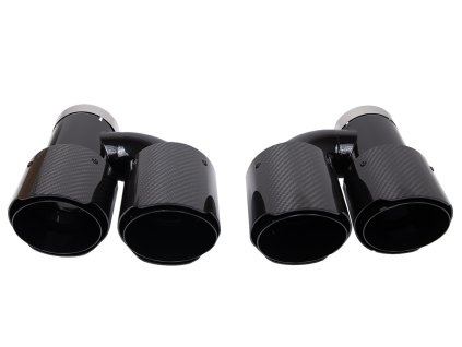 Koncovka výfuku 2x101mm, vstup 76mm, sada karbonových lesklých