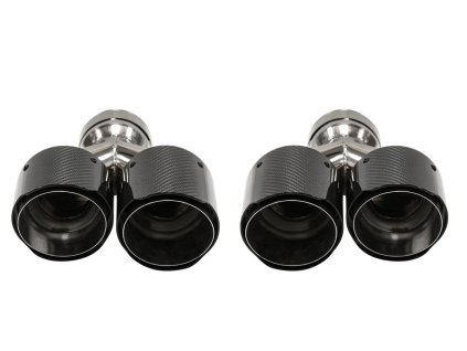 Koncovka výfuku 2x101mm, vstup 76mm, sada karbonových lesklých