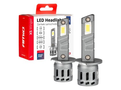 714811 led zarovky x5 series winger h1 6000k max 30w amio 03943