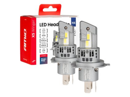 714817 led zarovky x5 series winger h4 6000k max 44w amio 03945