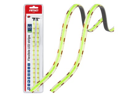 715090 led pasky cob do auta zelene 2x30 cm 12 v amio 04573