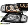 Přední světla Audi A6 97-99 - černé Angel Eyes