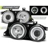 Přední světla BMW E32, E34 86-94 Angel Eyes - chrom