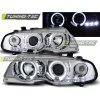 Přední světla BMW E46 Coupe 99-03 Angel Eyes - chrom