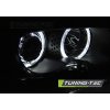 Přední světla BMW E46 Coupe Cabio 99-03 LED Angel Eyes - černé