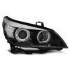 Přední světla BMW E60, E61 04-07 Angel Eyes - černá LED