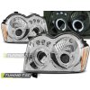 Přední světla Jeep Grand Cherokee 05-08 Angel Eyes - chrom