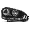 Přední světla VW Golf V 03-09 Angel Eyes + LED - černé