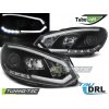 Přední světla VW Golf VI 08-12 - černá TUBE LIGHTS TRU DRL