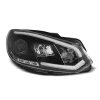 Přední světla VW Golf VI 08-12 - černá TUBE LIGHTS TRU DRL