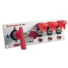 Přepínač 5 in 1 s červenou krytkou + signalizace sepnutí, panel hliník