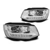 Přední světla VW T6 15+ s homologovaným denním svícením - chrom TUBE LIGHT LED DRL