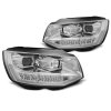 Přední světla VW T6 15+ s homologovaným denním svícením - chrom TUBE LIGHT LED SEQ DRL