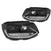 Přední světla VW T6 15+ s homologovaným denním svícením - chrom/černá TUBE LIGHT LED SEQ DRL