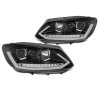 Přední světla VW Touran II  10-15 černá TUBE LIGHT TRU DRL SEQ