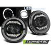 Přední světla Jeep Wrangler TJ / LJ / JK 96-18 ANGEL EYES LED černá