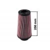 Sportovní vzduchový filtr TURBOWORKS - universál, červený H:250mm DIA:101mm