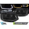 Přední světla VW T5 10-15 TRU TUBE DRL černé