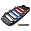 Přední maska, ledvinky BMW E90 / E91 LCI 09-11 lesklá černá, dvojitá žebra s třemi barevnými pásky