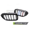 Přední maska, ledvinky BMW G30 / G31 17-20 lesklá černá, dvojitá žebra s třemi barevnými pásky