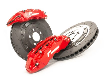 racingline stage 2 evo predni brzdovy kit 345x32 mm se 4 pistovymi trmeny pro vozy platformy a5 golf 5 6 apod