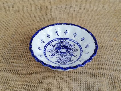 Miska karbovaná modro bílá 16 cm