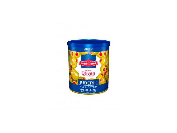Olivy zelené s papričkou - Biberli Yeşil Zeytin 400g - www.turecky-sen.cz
