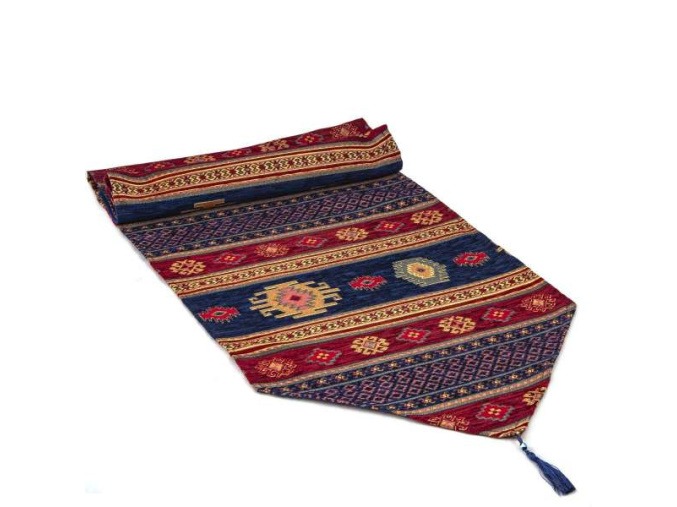 Přehoz přes stůl 40x180 - turecký červenomodrý  Yuvarlak Runner